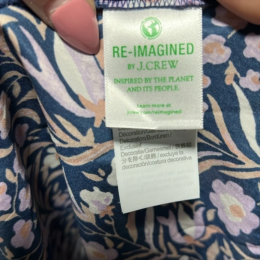 J.Crew VICTORIA FLORAL MINI DRESS ELASTICIZED WAIST New Large
